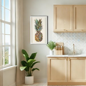 Pineapple πίνακας από 3D κολλάζ σε σχήμα ανανά 30x50 εκ
