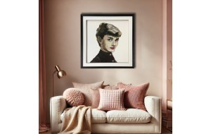 Πίνακας κολλάζ Audrey Hepburn 75x75 εκ
