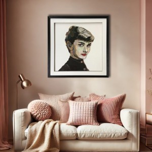 Πίνακας κολλάζ Audrey Hepburn 75x75 εκ