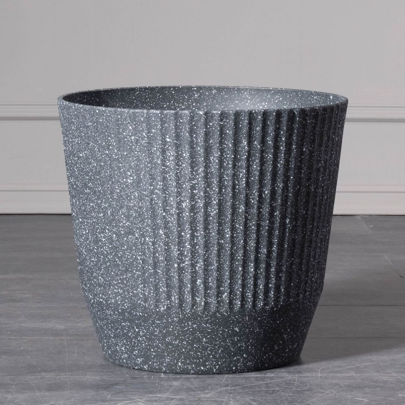 Terazzo γλάστρα από PVC σε γκρι απόχρωση 45x41 εκ