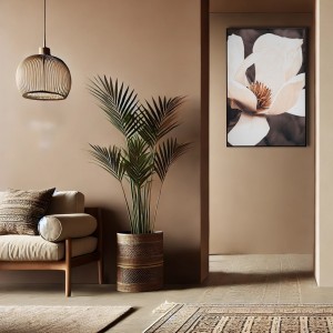 Magnolia πίνακας ελαιογραφίας σε τυπωμένο καμβά με θέμα λουλούδι μανόλια και ξύλινη μαύρη κορνίζα 83x123 εκ