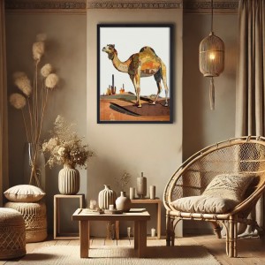 Camel πίνακας από 3D κολλάζ σε σχήμα καμήλας 75x100 εκ.