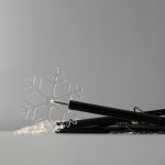 5 LED λαμπάκια χιονονιφάδες με ραβδί για το έδαφος και ηλιακό συλλέκτη με αισθητήρα φωτός επεκτεινόμενα σε θερμό λευκό φως 12x38 εκ