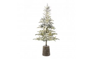 Princess Pine χριστουγεννιάτικο slim χιονισμένο δέντρο με 200 ενσωματωμένα led λευκά λαμπάκια σε βάση 210 εκ