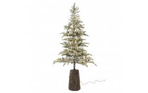 Princess Pine χριστουγεννιάτικο slim δέντρο χιονισμένο με 300 ενσωματωμένα λευκά led λαμπάκια σε fiber glass βάση 240 εκ