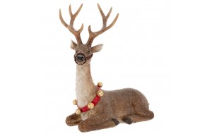 Χριστουγεννιάτικος διακοσμητικός όρθιος τάρανδος σε καφέ απόχρωση 26x14x30 εκ