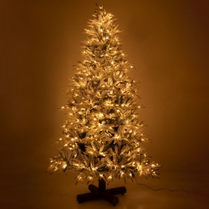 Jersey Pine Pre-Lit χριστουγεννιάτικο δέντρο με χιονισμένα πράσινα φύλλα και 1000 ενσωματωμένα LED με ύψος 240 εκ