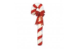 Candy Cane επιδαπέδιο διακοσμητικό ζαχαρωτό μπαστούνι σε κόκκινη ριγέ απόχρωση με ενσωματωμένο φωτισμό 76x150 εκ