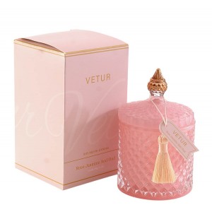 Χριστουγεννιάτικα αρωματικό κερί σε βαζάκι με άρωμα ροζ γιασεμί 180gr