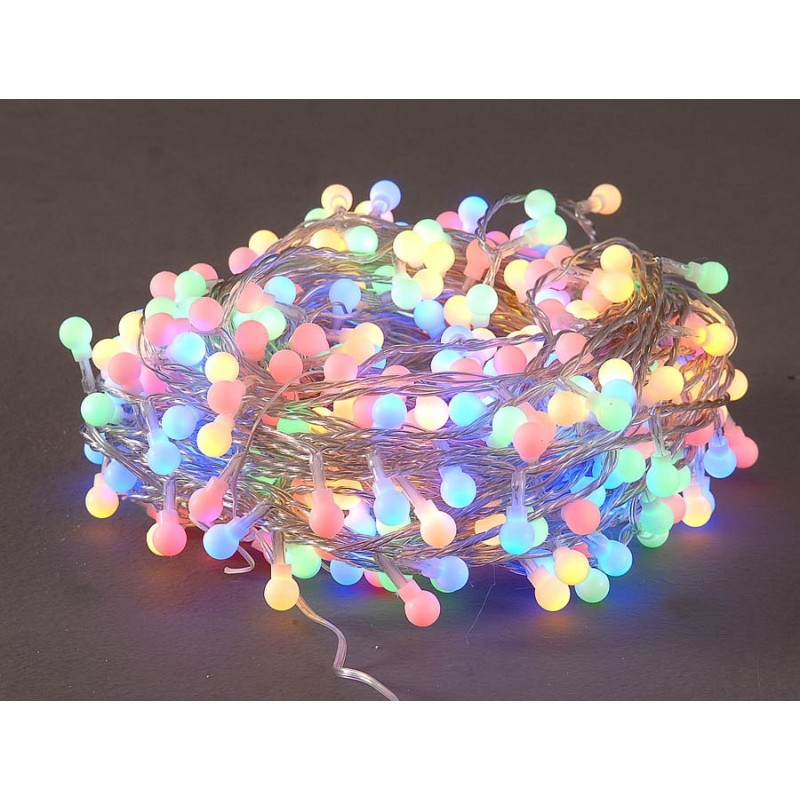 400 LED λαμπάκια με 8 προγράμματα διάφανο καλώδιο IP44 πολύχρωμα 40 μέτρα