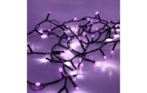 240 LED λαμπάκια με 8 προγράμματα επεκτεινόμενα πράσινο καλώδιο IP44 και μωβ φως 16 μέτρα