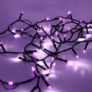 240 LED λαμπάκια με 8 προγράμματα επεκτεινόμενα πράσινο καλώδιο IP44 και μωβ φως 16 μέτρα