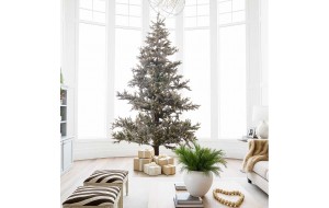 EchoNatural Forest Frost  Χριστουγεννιάτικο δέντρο παγωμένο full plastic με ενσωματωμένα 500 λαμπάκια και ύψος 230 εκ