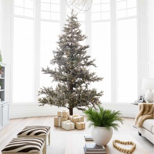 EchoNatural Forest Frost  Χριστουγεννιάτικο δέντρο παγωμένο full plastic με ενσωματωμένα 500 λαμπάκια και ύψος 230 εκ
