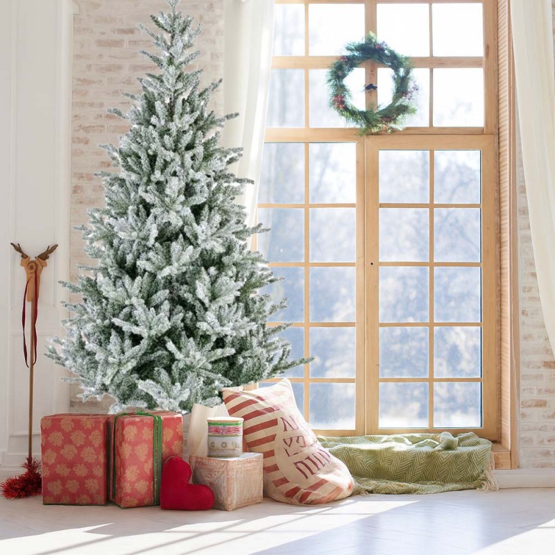 Chicago Flocked χριστουγεννιάτικο δέντρο με mixed PE-PVC φύλλωμα και ύψος 270 εκ