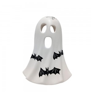 Κεραμικό κηροπήγιο Halloween σε σχήμα φάντασμα 18 εκ