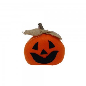 Διακοσμητική κολοκύθα Halloween με υφασμάτινη επένδυση σε πορτοκαλί χρώμα 20x19 εκ