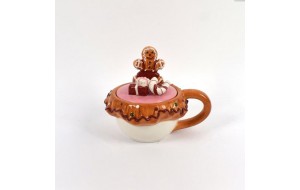 Χριστουγεννιάτικη κούπα με καπάκι Gingerbread 11x14 εκ