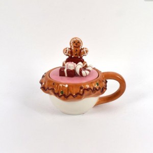 Χριστουγεννιάτικη κούπα με καπάκι Gingerbread 11x14 εκ