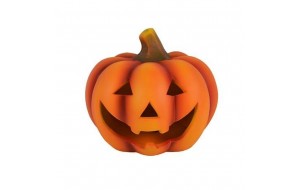 Διακοσμητική κολοκύθα Halloween σε πορτοκαλί απόχρωση με ενσωματωμένο φωτισμό 18 εκ