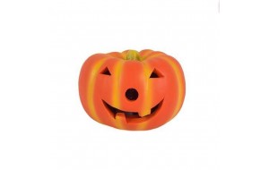 Διακοσμητική κολοκύθα Halloween σε πορτοκαλί απόχρωση με εσνωματωμένο φωτισμό σετ τριών τεμαχίων 9 εκ