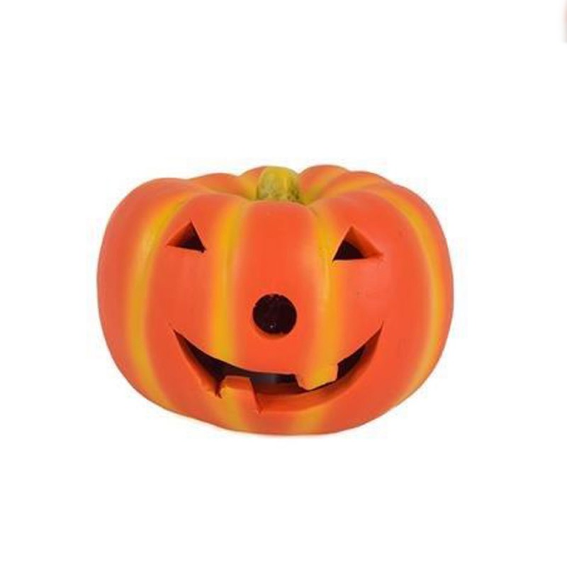 Διακοσμητική κολοκύθα Halloween σε πορτοκαλί απόχρωση με εσνωματωμένο φωτισμό σετ τριών τεμαχίων 9 εκ