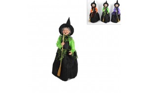Διακοσμητική φιγούρα μάγισσας Halloween με επιλογή απόχρωσης 40 εκ