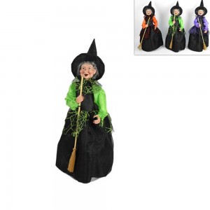 Διακοσμητική φιγούρα μάγισσας Halloween με επιλογή απόχρωσης 40 εκ