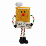 Welcome από τη σειρά Rainbow Biscuit σε Χριστουγεννιάτικη Διακοσμητική ταμπέλα με κόκκινη και πράσινη απόχρωση 31x11x61 εκ CD-OB-HL109346
