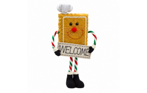 Welcome από τη σειρά Rainbow Biscuit σε Χριστουγεννιάτικη Διακοσμητική ταμπέλα με κόκκινη και πράσινη απόχρωση 31x11x61 εκ