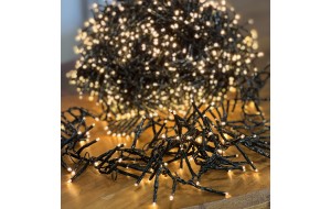 2200 led λαμπάκια σε σειρά με πράσινο καλώδιο IP44 με σταθερό φωτισμό και μπρονζέ θερμό φως 22 μέτρα