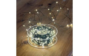 1000 microled λαμπάκια σε σειρά με πράσινο καλώδιο IP44 με 8 προγράμματα φωτισμού και θερμό λευκό φως 100 μέτρα μήκος