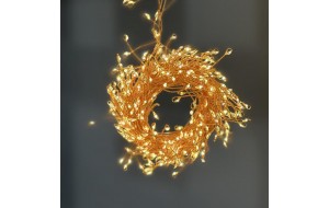 450 microled λαμπάκια σε σειρά με χάλκινο καλώδιο IP44 με 8 προγράμματα φωτισμού και θερμό λευκό φως 300 εκ