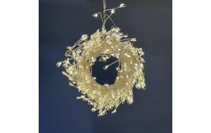 450 microled λαμπάκια σε σειρά με ασημί καλώδιο IP44 με 8 προγράμματα φωτισμού και θερμό λευκό φως 300 εκ