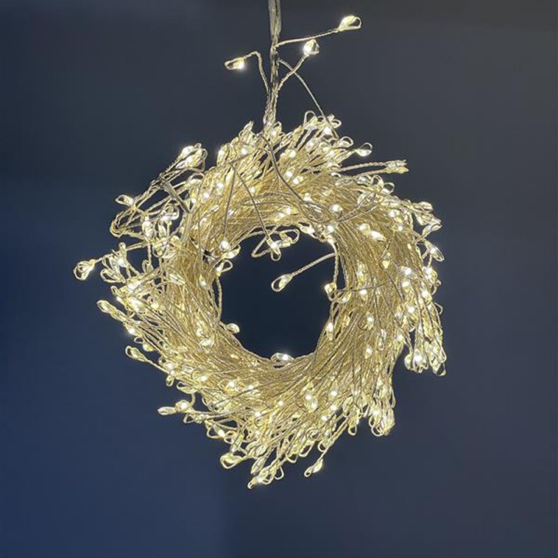 450 microled λαμπάκια σε σειρά με ασημί καλώδιο IP44 με 8 προγράμματα φωτισμού και θερμό λευκό φως 300 εκ