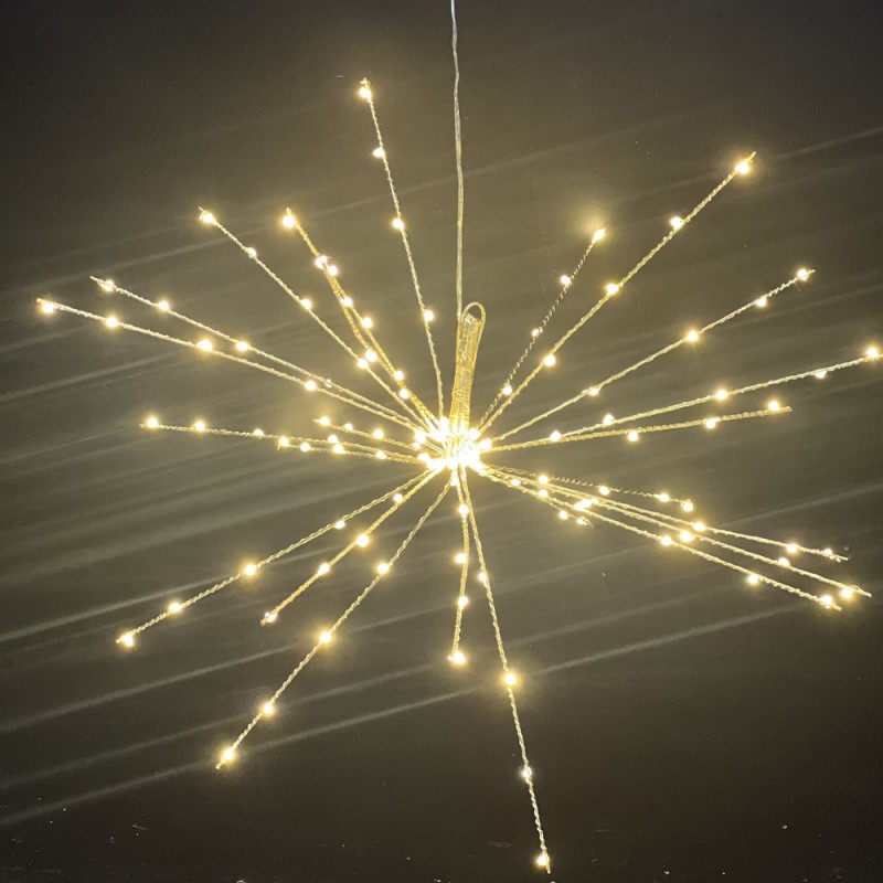 120 microled λαμπάκια αχινός με σαμπανί απόχρωση IP44 με 8 προγράμματα φωτισμού και θερμό λευκό φως 50 εκ