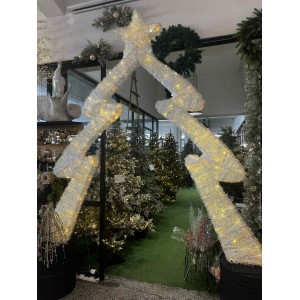 Χριστουγεννιάτικο διακοσμημτικό δέντρο αψίδα εισόδου με ενσωματωμένο φωτισμό 260x250 εκ