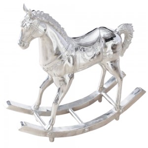 Ansija επιδαπέδιο μεταλλικό διακοσμητικό τραμπάλα με άλογο σε ασημί απόχρωση 120x39x115 εκ Ansija επιδαπέδιο μεταλλικό διακοσμητικό τραμπάλα με άλογο σε ασημί απόχρωση 120x39x115 εκ