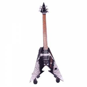 Metallica Kirk Hammett χειροποίητη ξύλινη ηλεκτρική κιθάρα μινιατούρα σε βάση 20 εκ