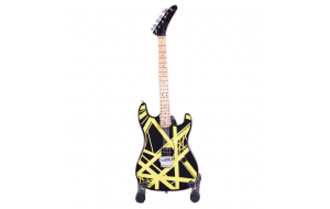 Eddie Van Halen χειροποίητη ξύλινη  ηλεκτρική κιθάρα μινιατούρα σε βάση 20 εκ