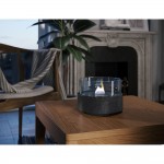 Café 18 γυάλινο διάφανο επιτραπέζιο διακοσμητικό με εστία φωτιάς και μαύρο πλαίσιο από πορσελάνη 18x14 εκ Café 18 γυάλινο διάφανο επιτραπέζιο διακοσμητικό με εστία φωτιάς και μαύρο πλαίσιο από πορσελάνη 18x14 εκ