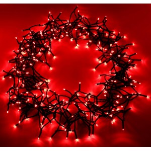 200 LED λαμπάκια με 8 προγράμματα πράσινο καλώδιο IP44 και κόκκινο φως 20 μέτρα