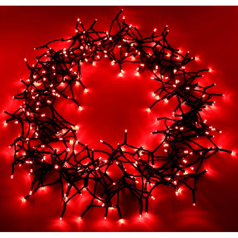 200 LED λαμπάκια με 8 προγράμματα πράσινο καλώδιο IP44 και κόκκινο φως 20 μέτρα