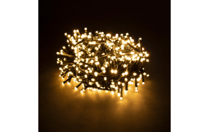 Χριστουγεννιάτικα λαμπάκια 240 LED IP44 με πράσινο καλώδιο και extra θερμό λευκό φως σταθερού φωτισμού 12 μέτρα