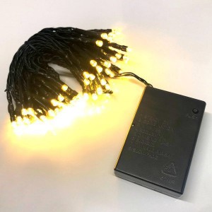 Χριστουγεννιάτικα λαμπάκια μπαταρίας 30 LED με πράσινο καλώδιο και θερμό λευκό φως 3 μέτρα