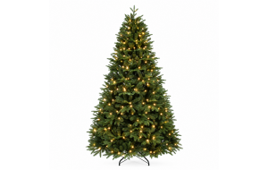 Franklin Pine pre-lit χριστουγεννιάτικο δέντρο με μεικτό φύλλωμα PE και PVC και 450 ενσωματωμένα LED σε θερμό λευκό φως ύψους 240 εκ