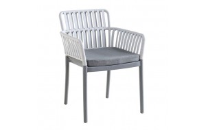 Sylvia πολυθρόνα με σκελετό από πολυπροπυλένιο σε γκρι απόχρωση με μαξιλάρι 56x61x80 εκ