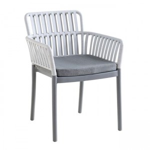 Sylvia πολυθρόνα με σκελετό από πολυπροπυλένιο σε γκρι απόχρωση με μαξιλάρι 56x61x80 εκ