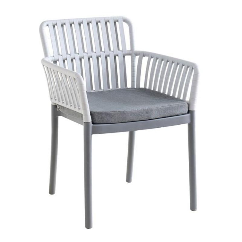 Sylvia πολυθρόνα με σκελετό από πολυπροπυλένιο σε γκρι απόχρωση με μαξιλάρι 56x61x80 εκ