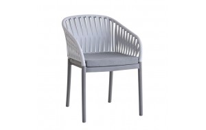 Emery πολυθρόνα με σκελετό από πολυπροπυλένιο σε γκρι απόχρωση με μαξιλάρι 56x59x80 εκ